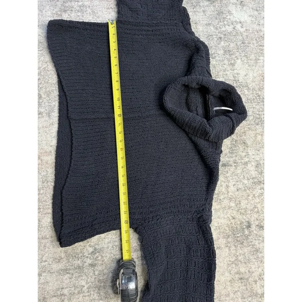 Women Free People Be Yours Black Cowl Neck Pullover Sweater Slouchy Boxy Cozy S